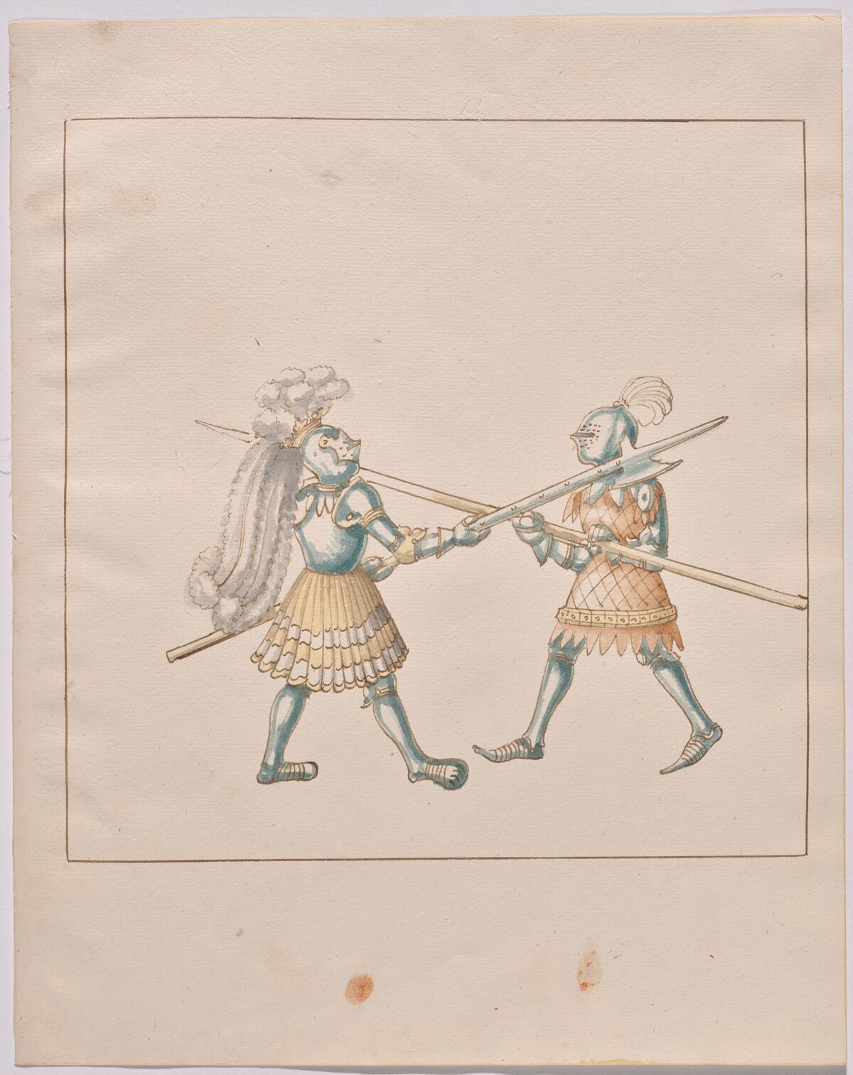 Foot Combat with Halberds by German 16th Century