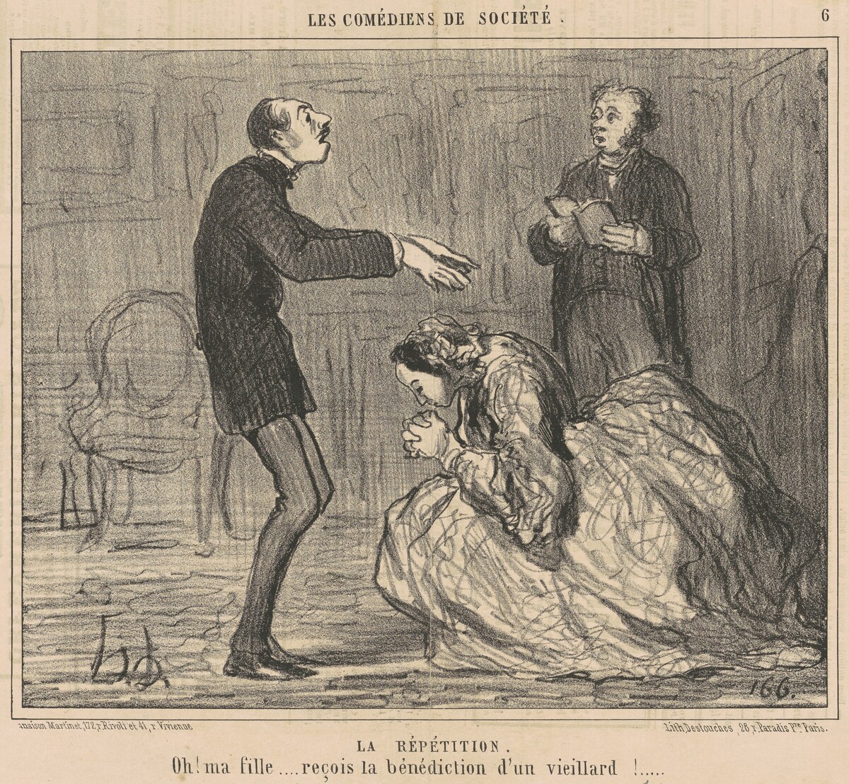 La répétition by Honoré Daumier