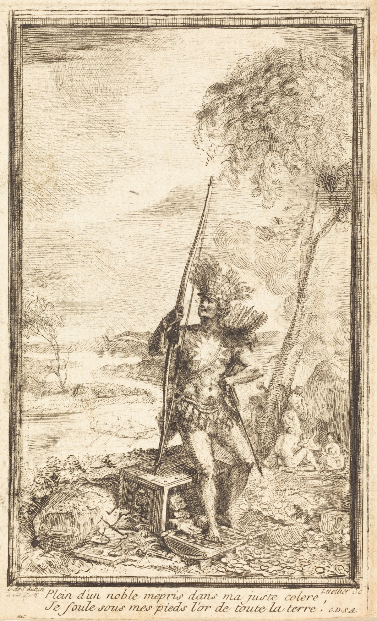 Frontispiece: Allegorical Composition (Composition allegorique) by Gabriel Jacques de Saint-Aubin and Charles Francois Le Tellier