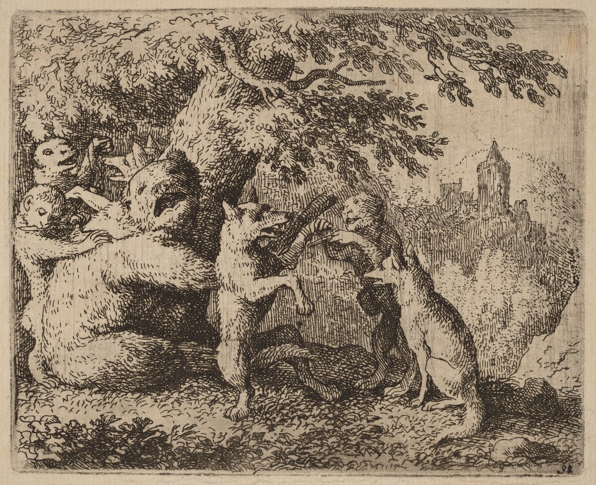 The Bear and the Wolf are Persecuted by Allart van Everdingen