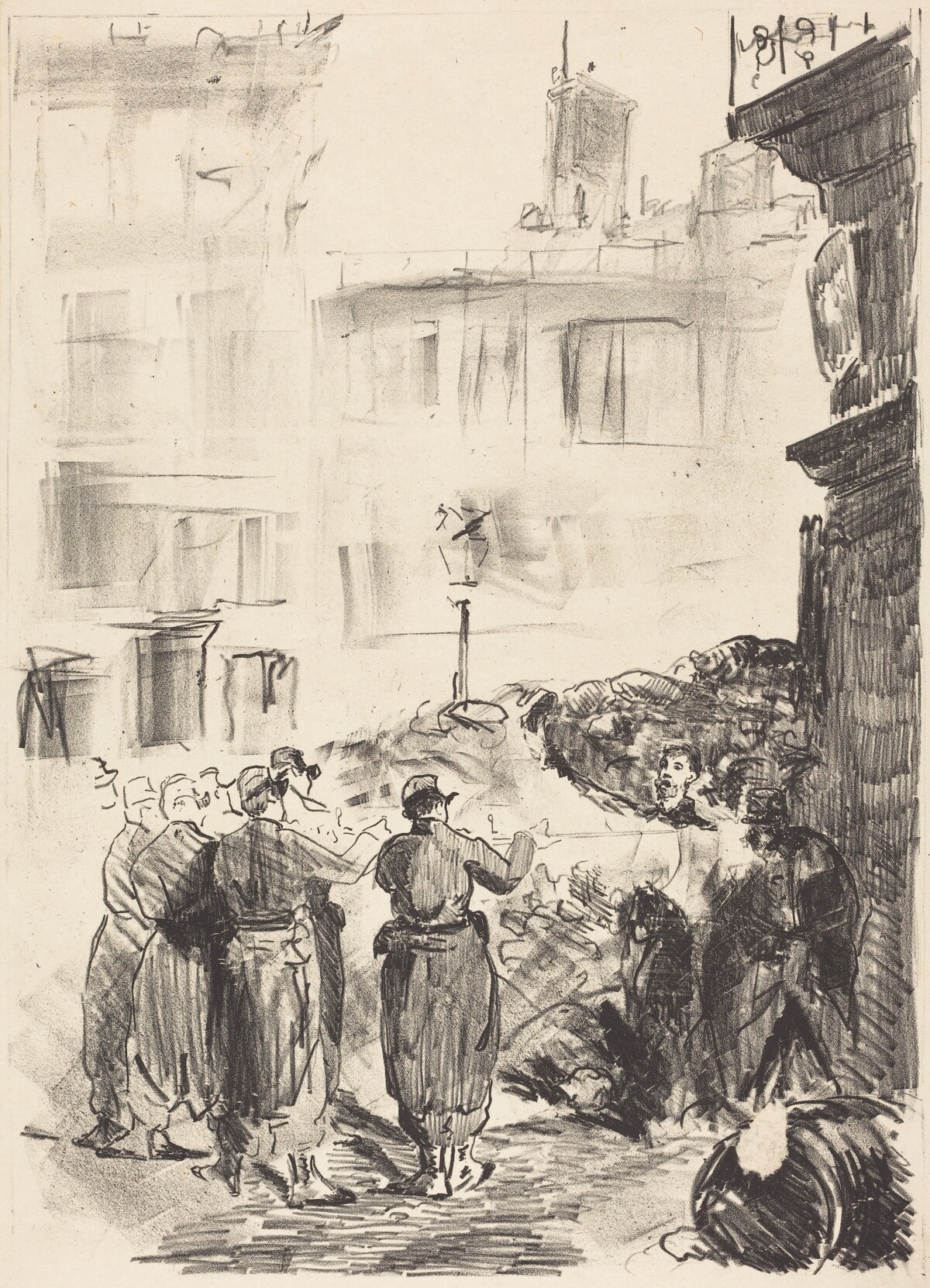 The Barricade (La barricade) by Edouard Manet