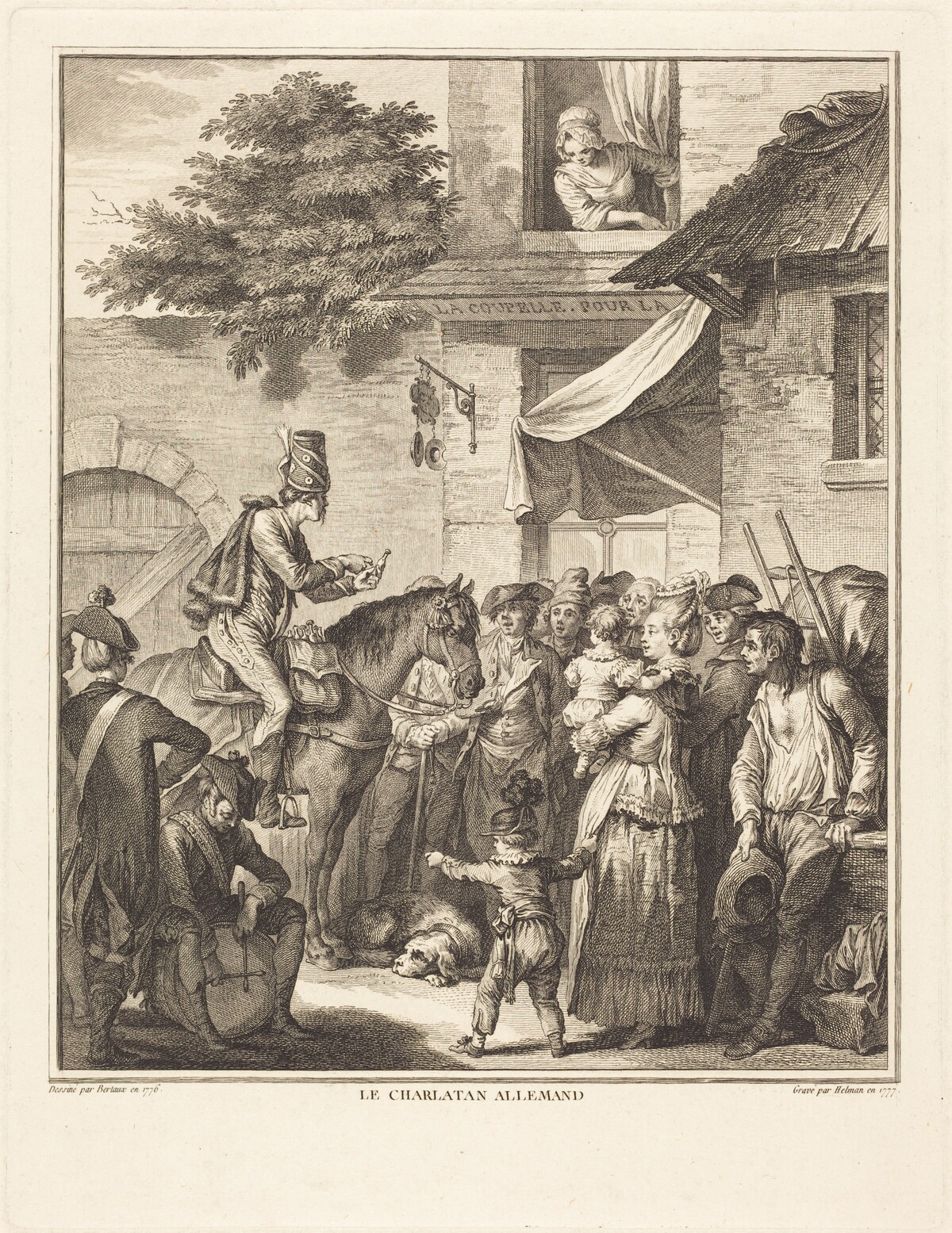 Le charlatan allemand by Isidore-Stanislas Helman after Jean Duplessi-Bertaux