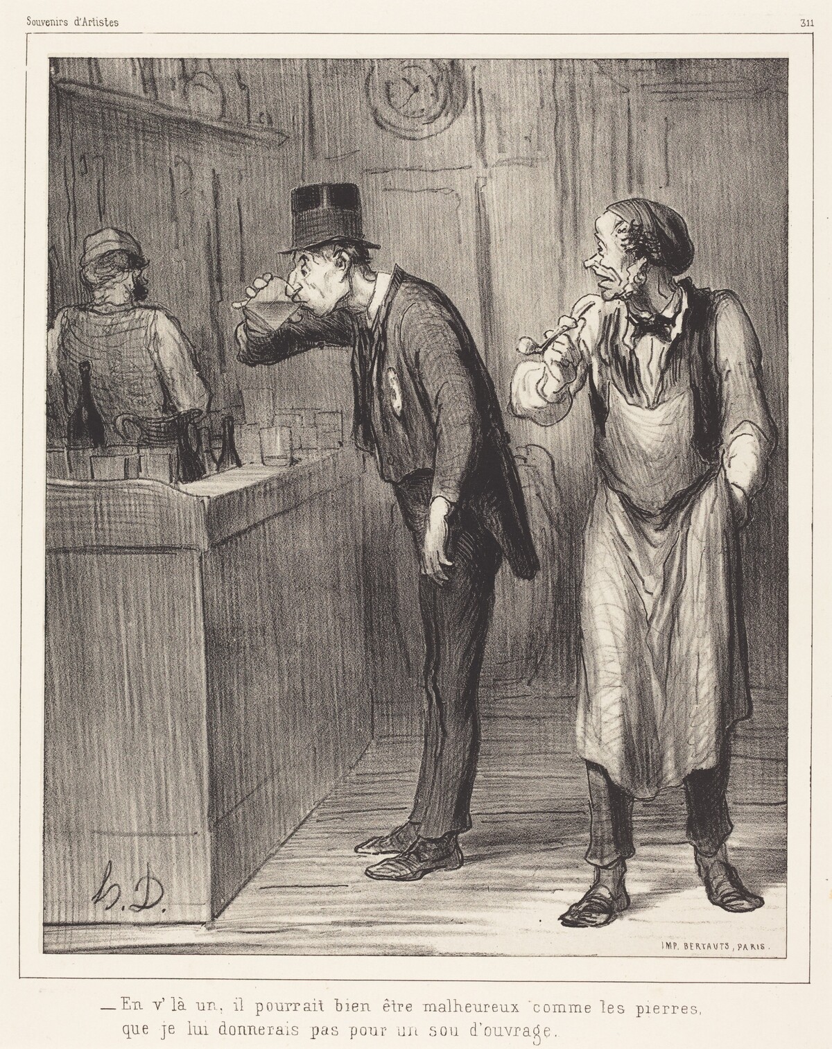 En v'la un, il pourrait bien être malheureux... by Honoré Daumier