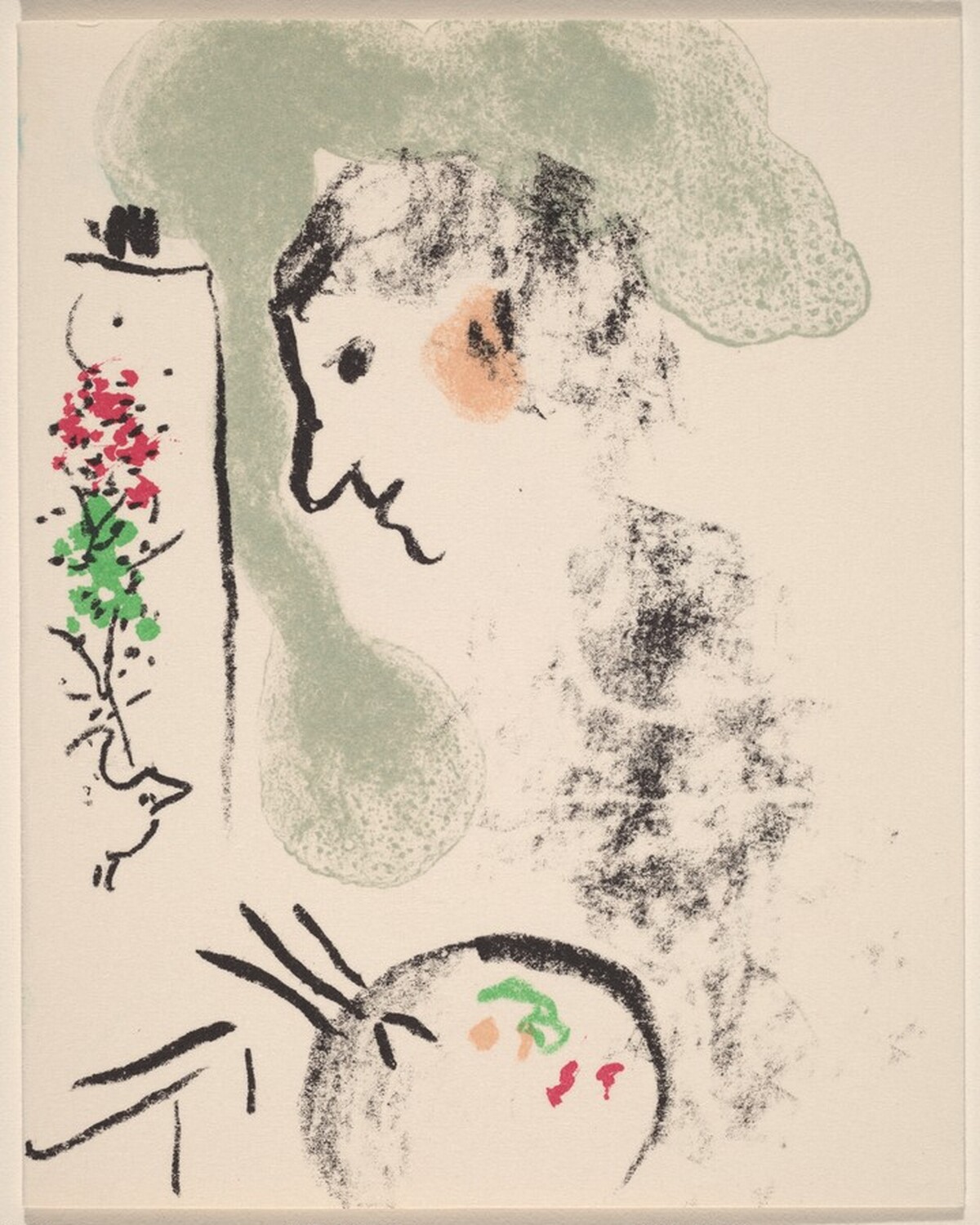 Greeting Card (Artist with a Palette and Easel) by Marc Chagall