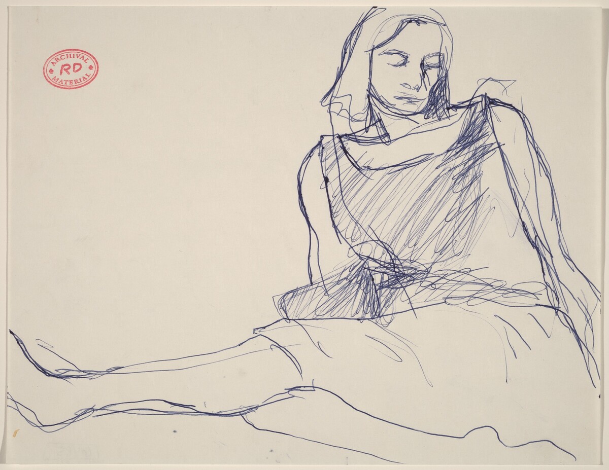Untitled [woman in a dress seated on the floor] by Richard Diebenkorn