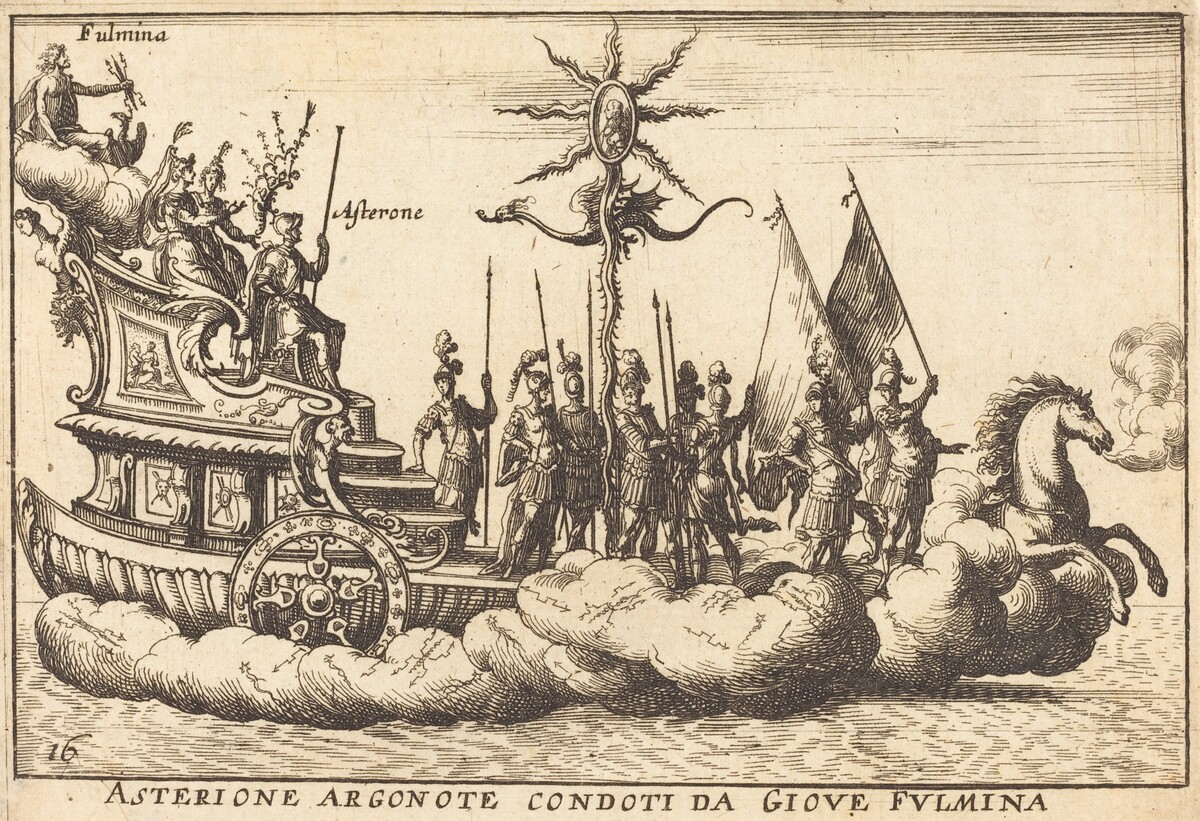 Asterione Argonote condoti da Giove Fulmina by Balthasar Moncornet after Remigio Cantagallina