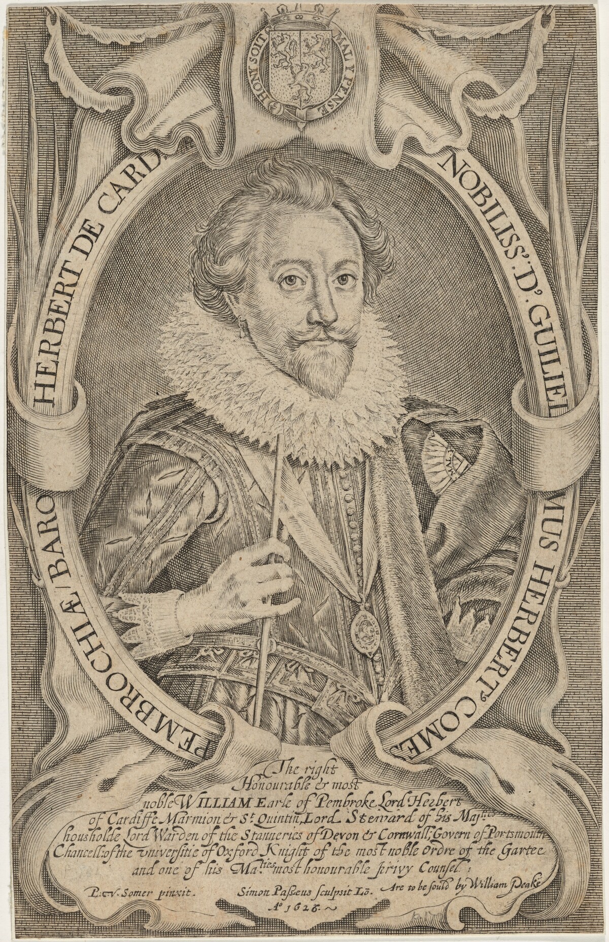 William Herbert, Third Earl of Pembroke by Simon de Passe after Paulus van Somer I