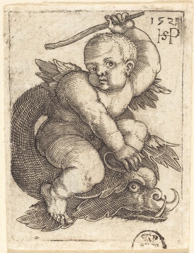 Genius on a Dolphin, Riding to the Right