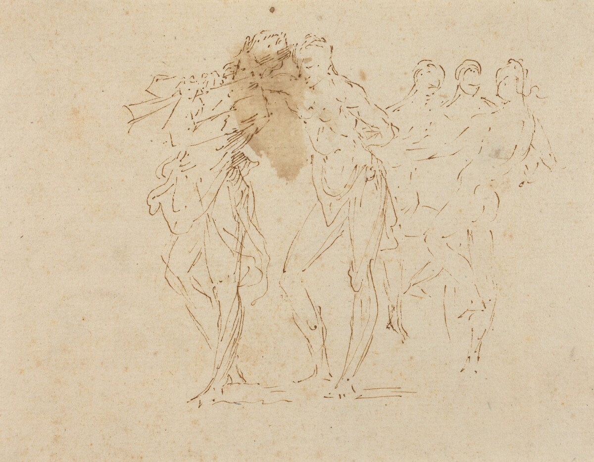 Musician and Dancing Figures by Attributed to Donato Creti