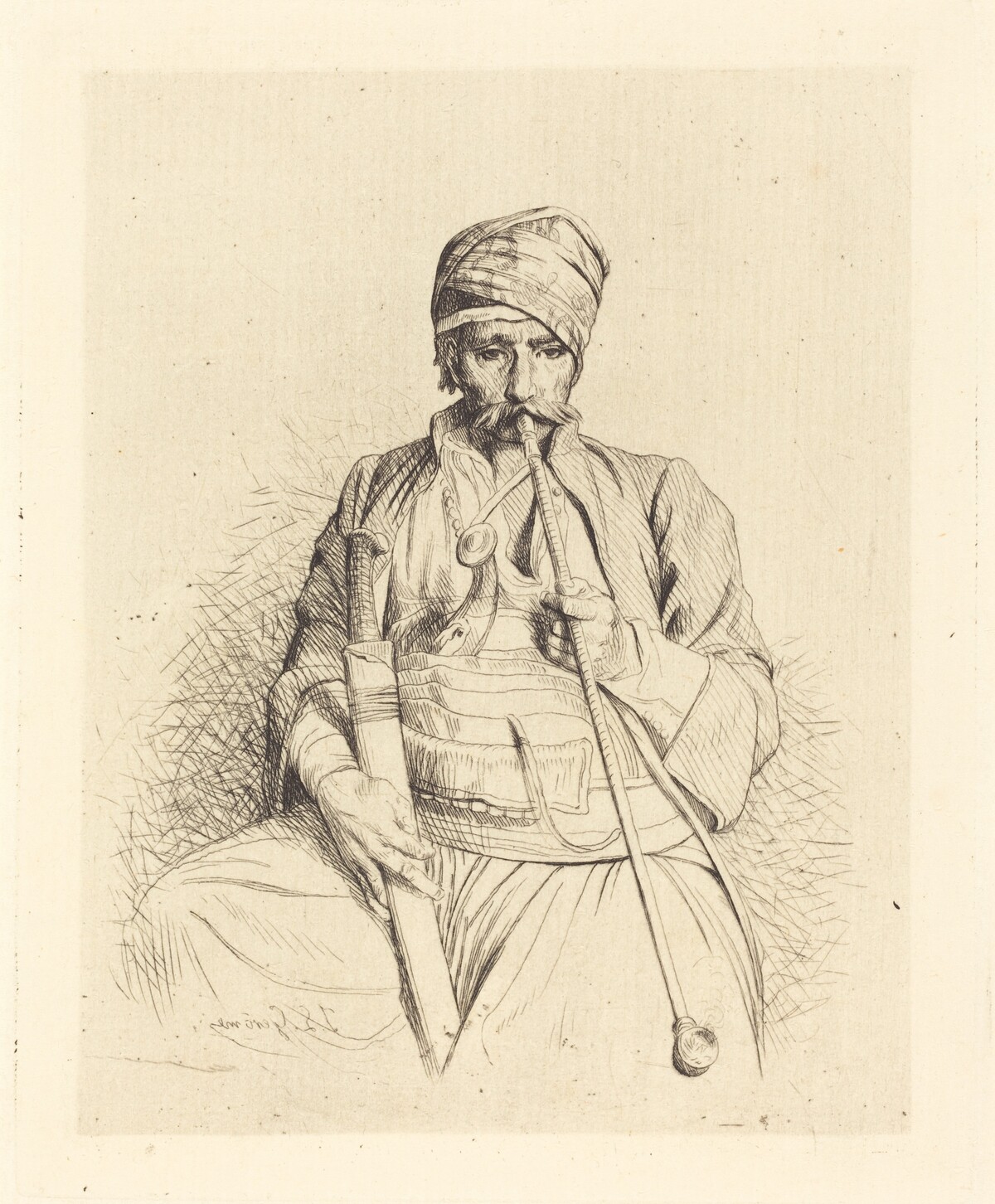 Seated Arab with Pipe by Jean-Léon Gérôme