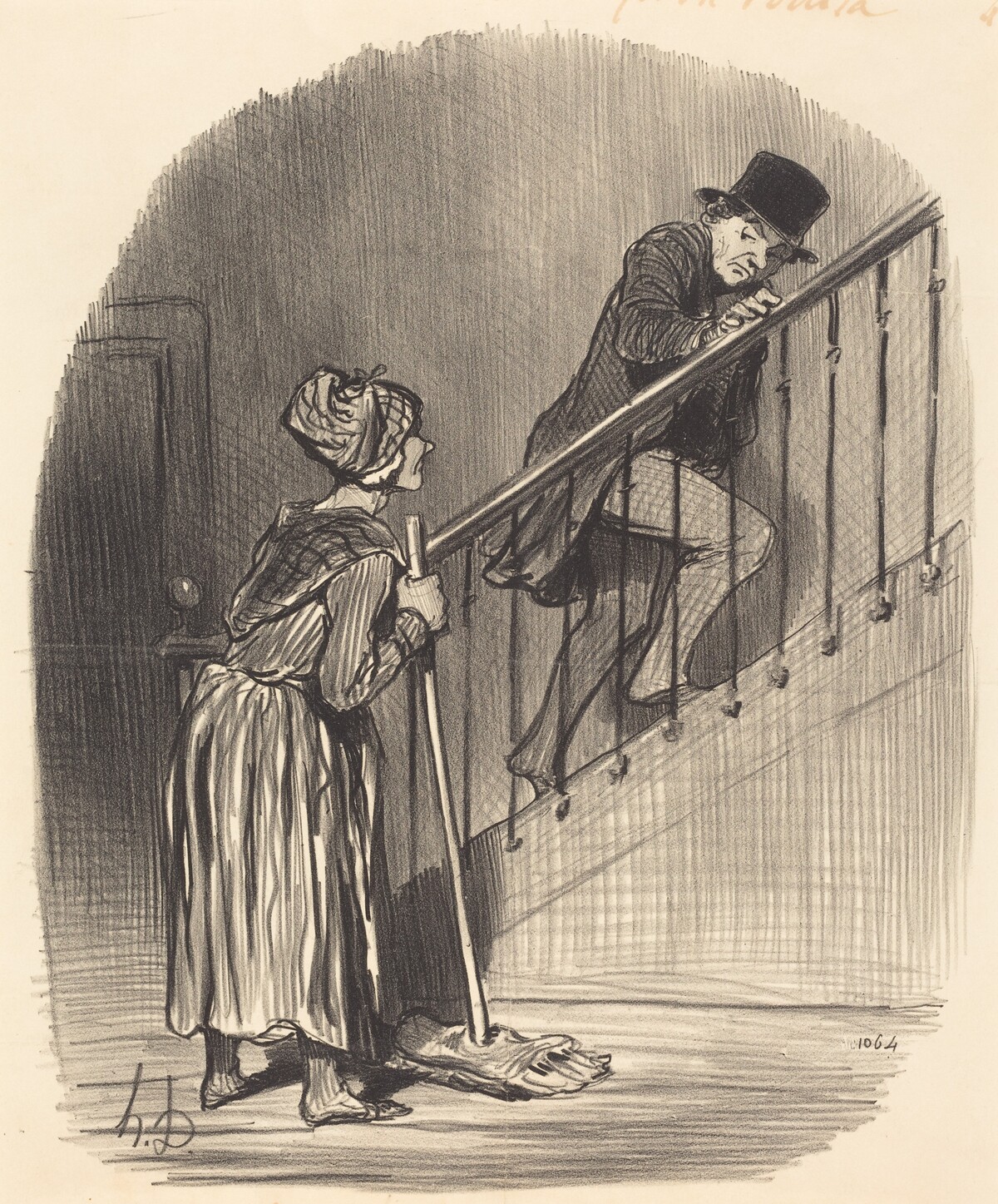 Ma femme est-elle a la maison? by Honoré Daumier