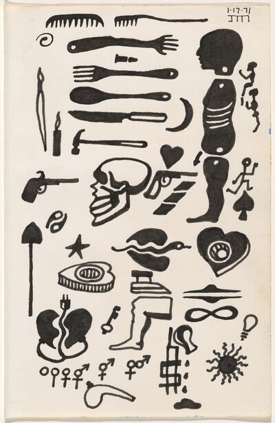 Untitled 1-17-71 [study for "tattoo" book]