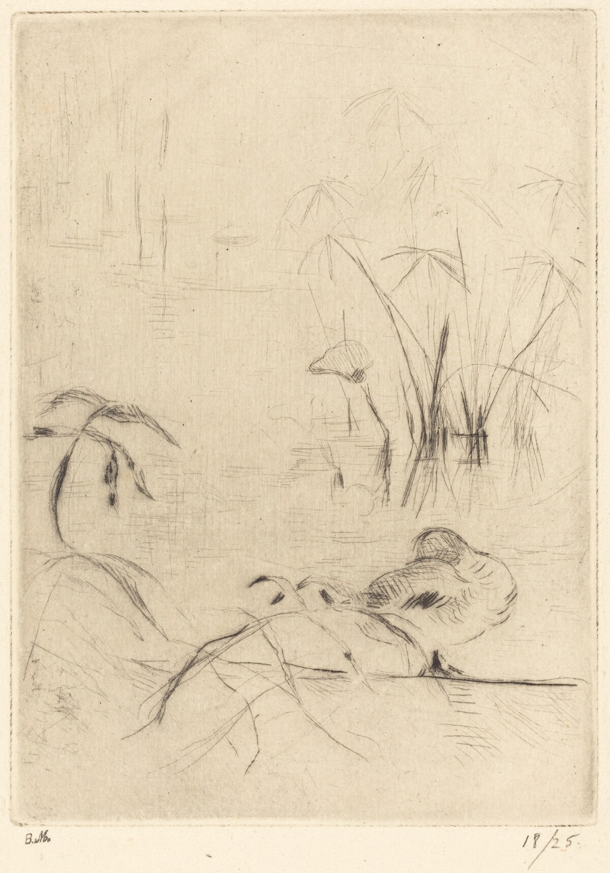 Ducks at Rest on the Bank by Berthe Morisot