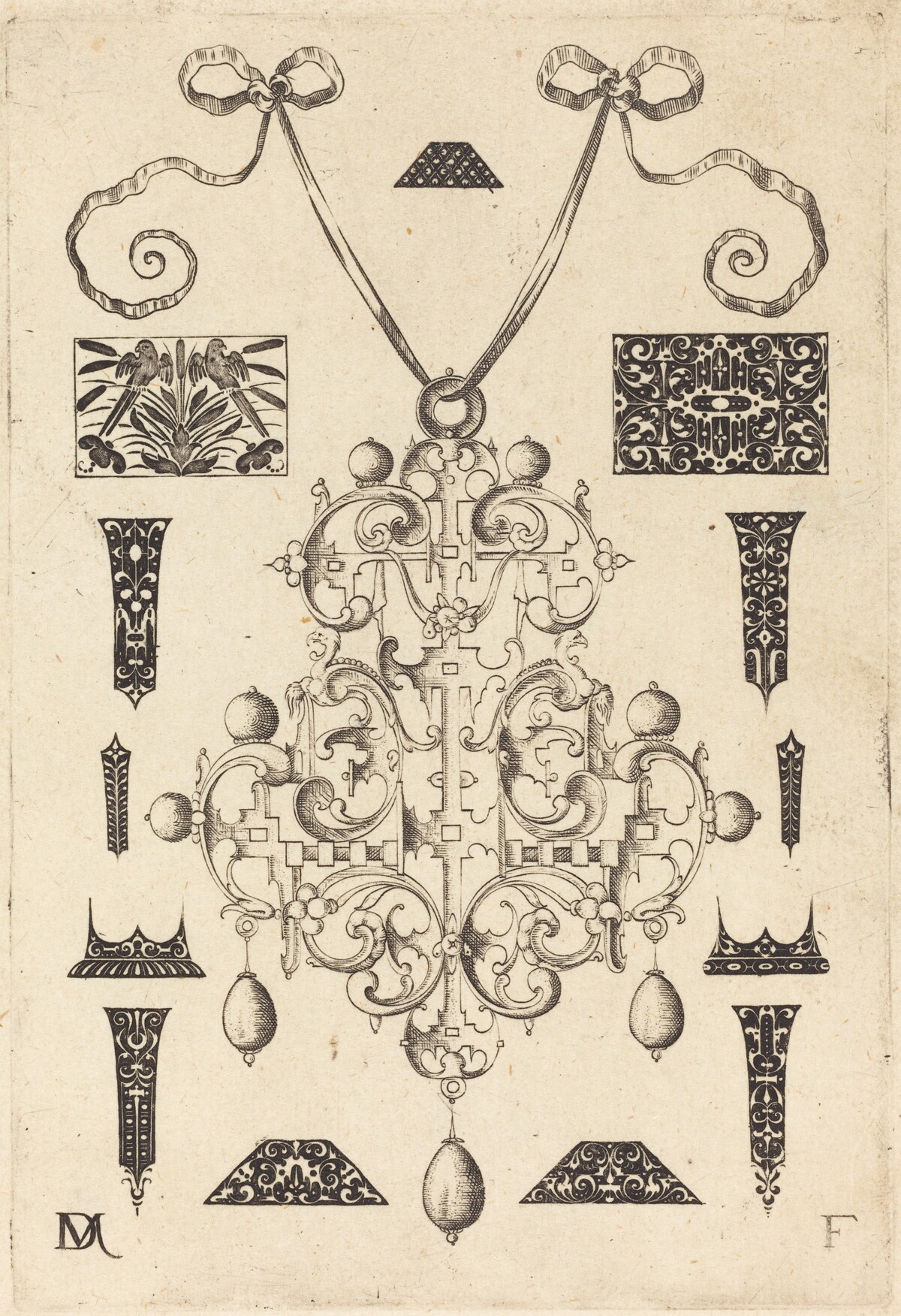 Large Pendant, Surrounded by Thirteen Studs by Daniel Mignot