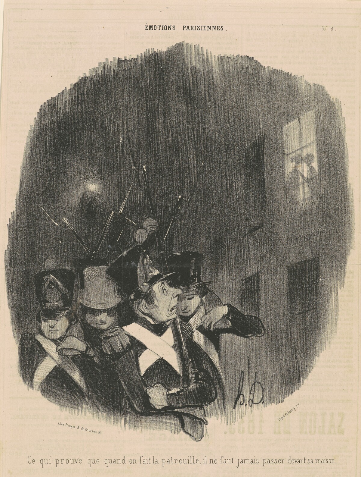 ce qui prouve que quand on fait...patrouille... by Honoré Daumier