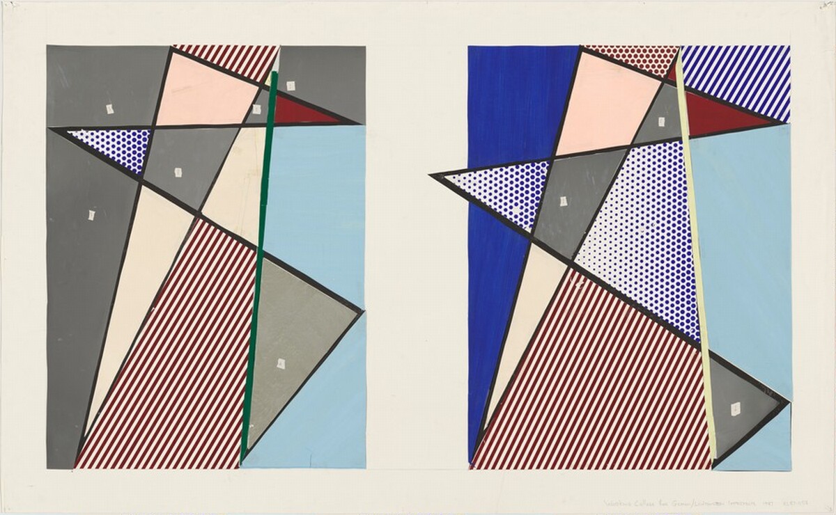 Imperfect Diptych 57 7/8" x 93 3/4" by Roy Lichtenstein