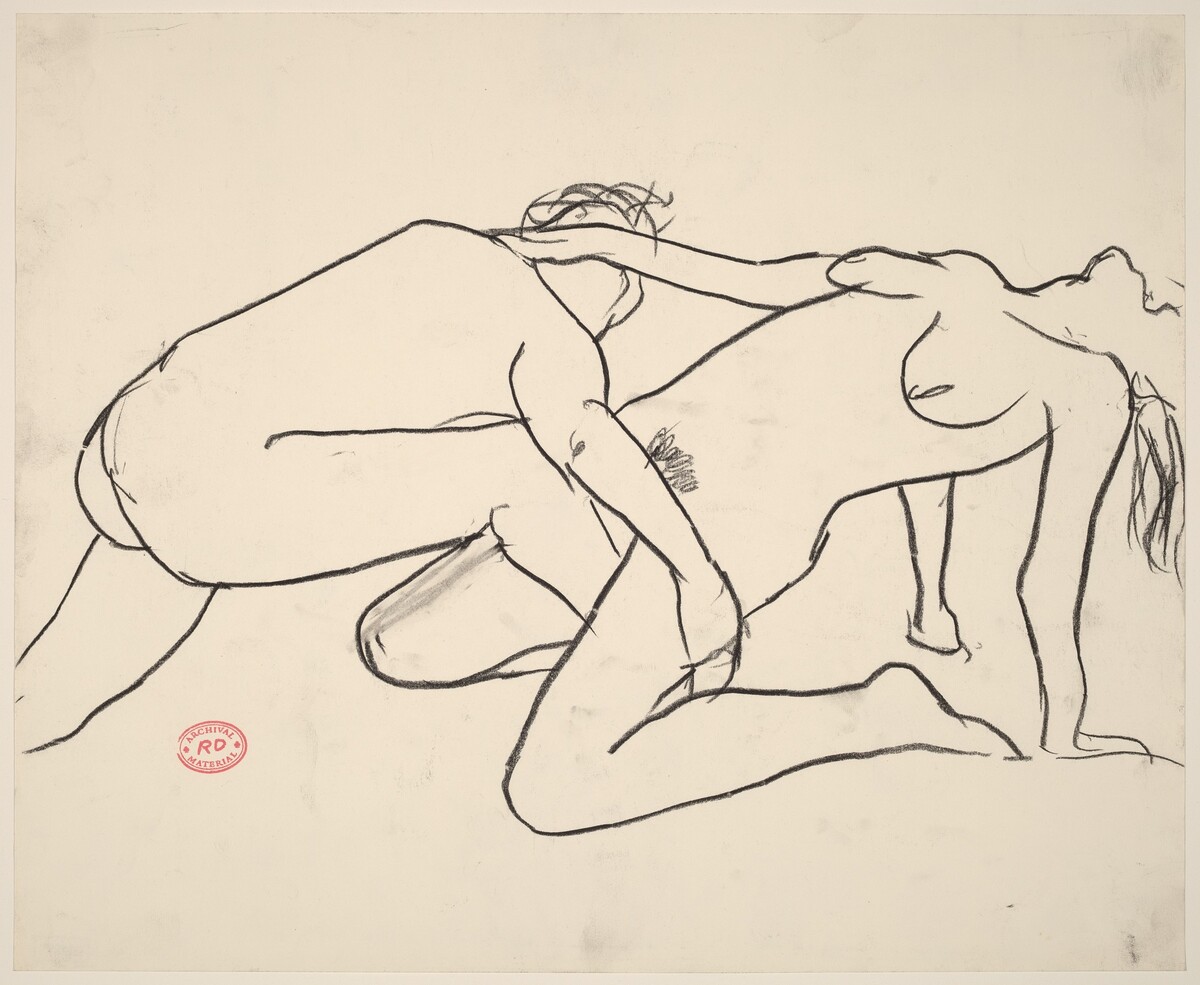 Untitled [nude couple in a dramatic pose] by Richard Diebenkorn