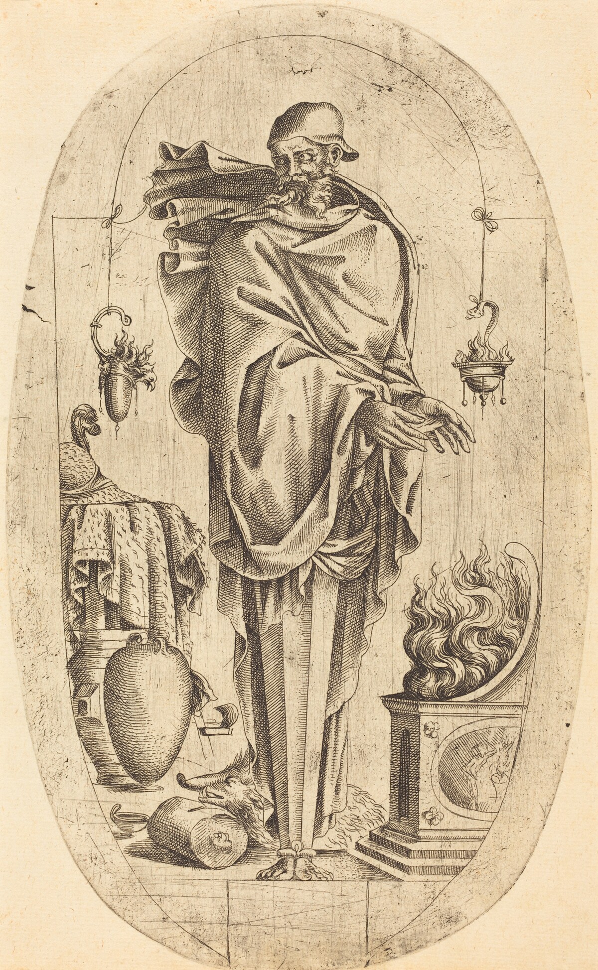 Old Man Warming His Hands by Jean Mignon