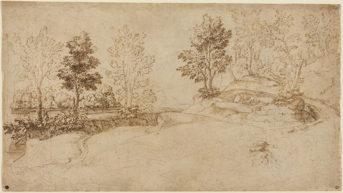 River Landscape by Italian 17th Century