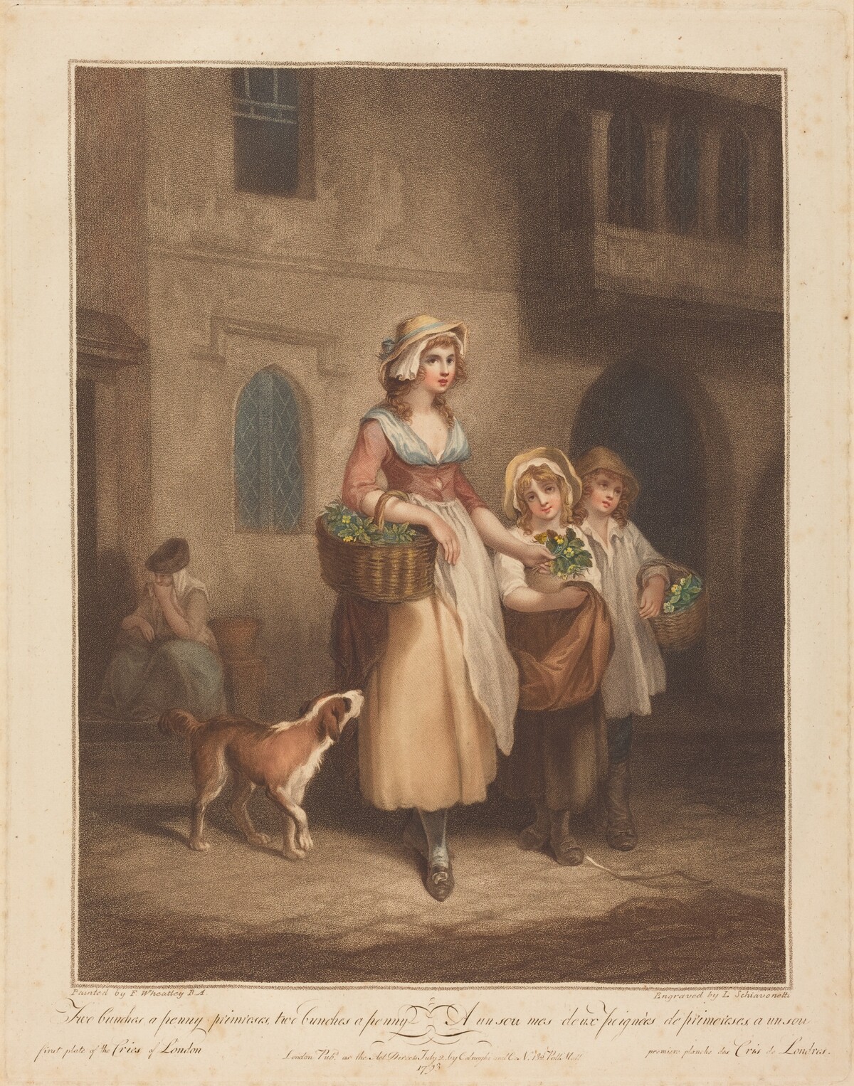 Two Bunches a Penny, Primroses by Luigi Schiavonetti after Francis Wheatley