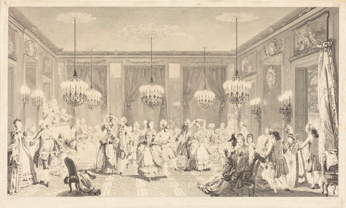 Le bal pare by Antoine-Jean Duclos after Augustin de Saint-Aubin