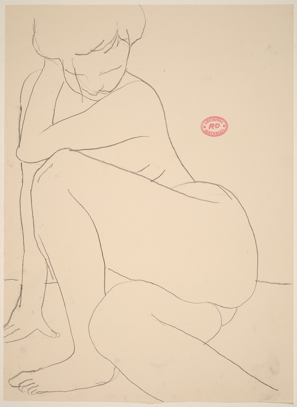 Untitled [seated nude pulling back] by Richard Diebenkorn