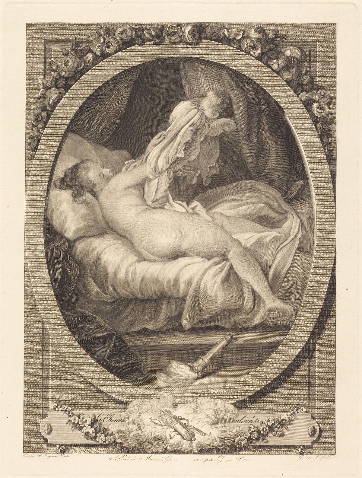 La Chemise enlevée by E. Guersant after Jean-Honoré Fragonard