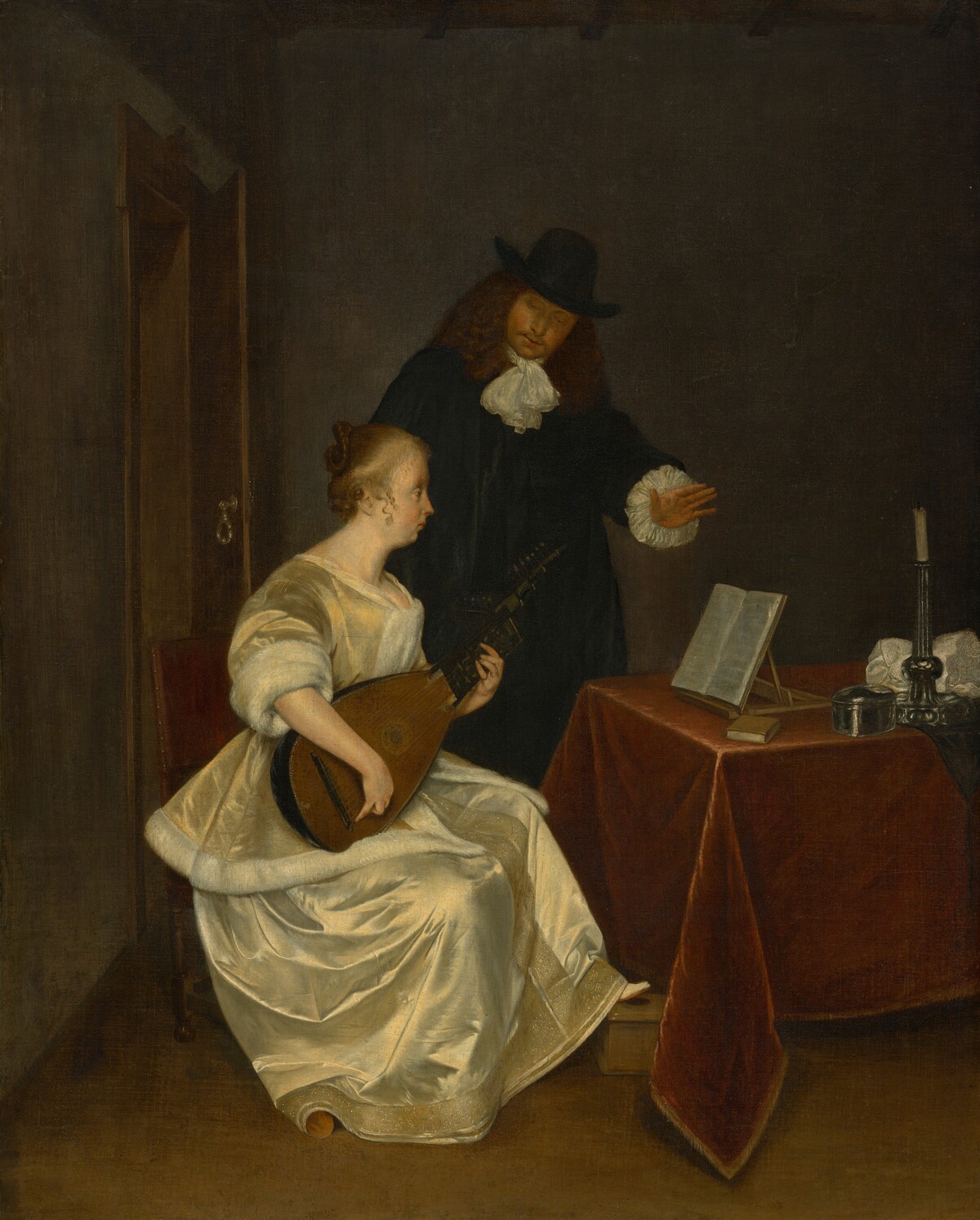 The Music Lesson by Studio of Gerard ter Borch the Younger