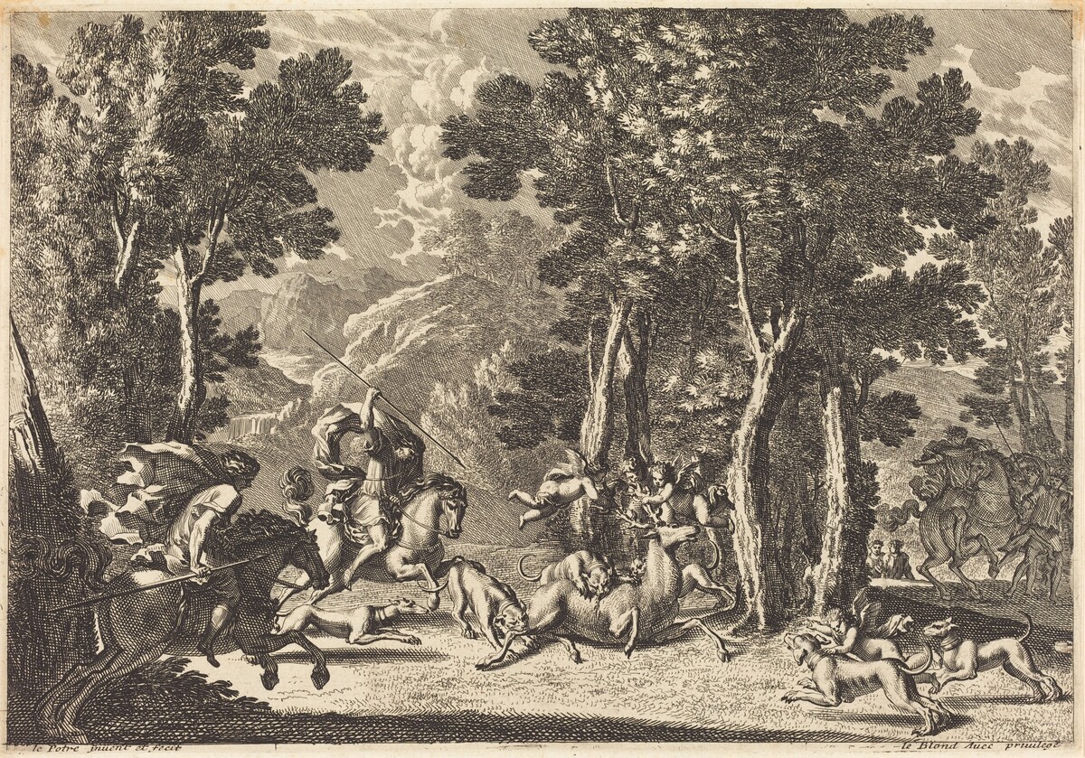 A Stag Hunt by Jean Lepautre