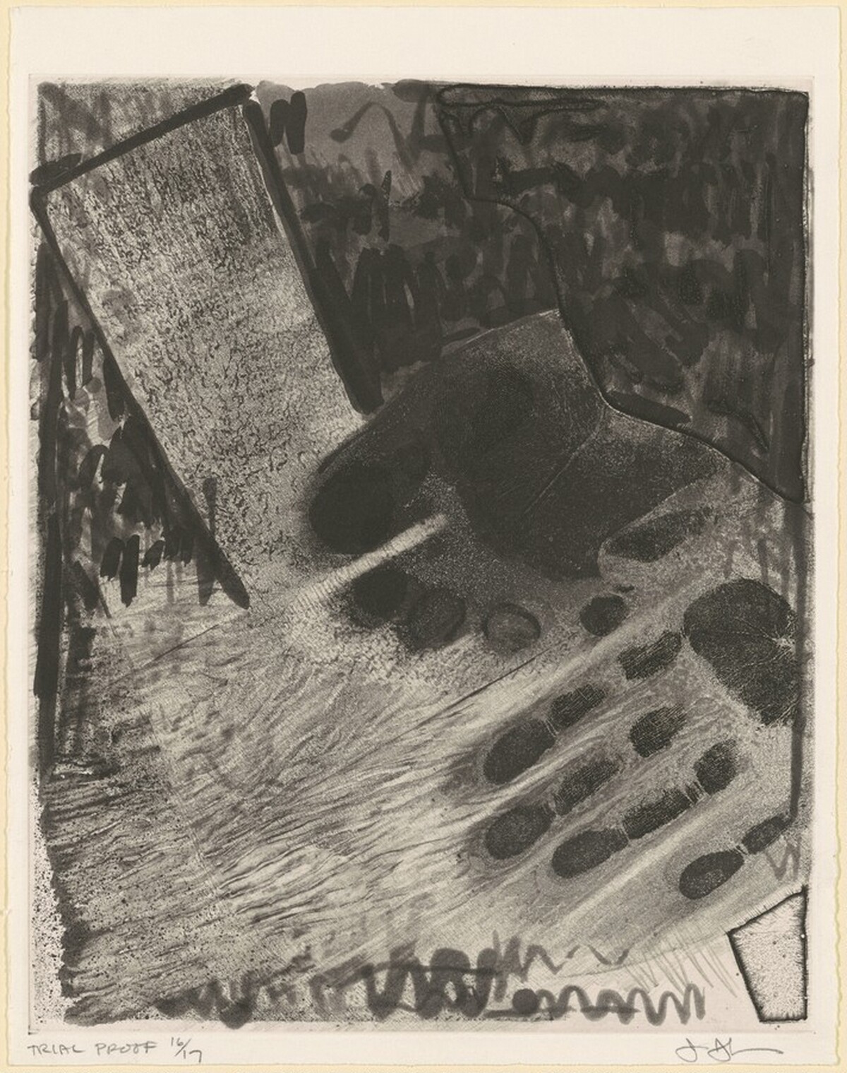 HandFootSockFloor [trial proof 16] by Jasper Johns