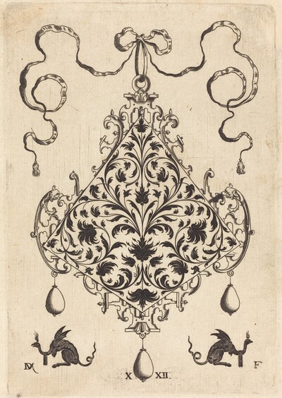 Large Pendant, Ornamental Foliage Design