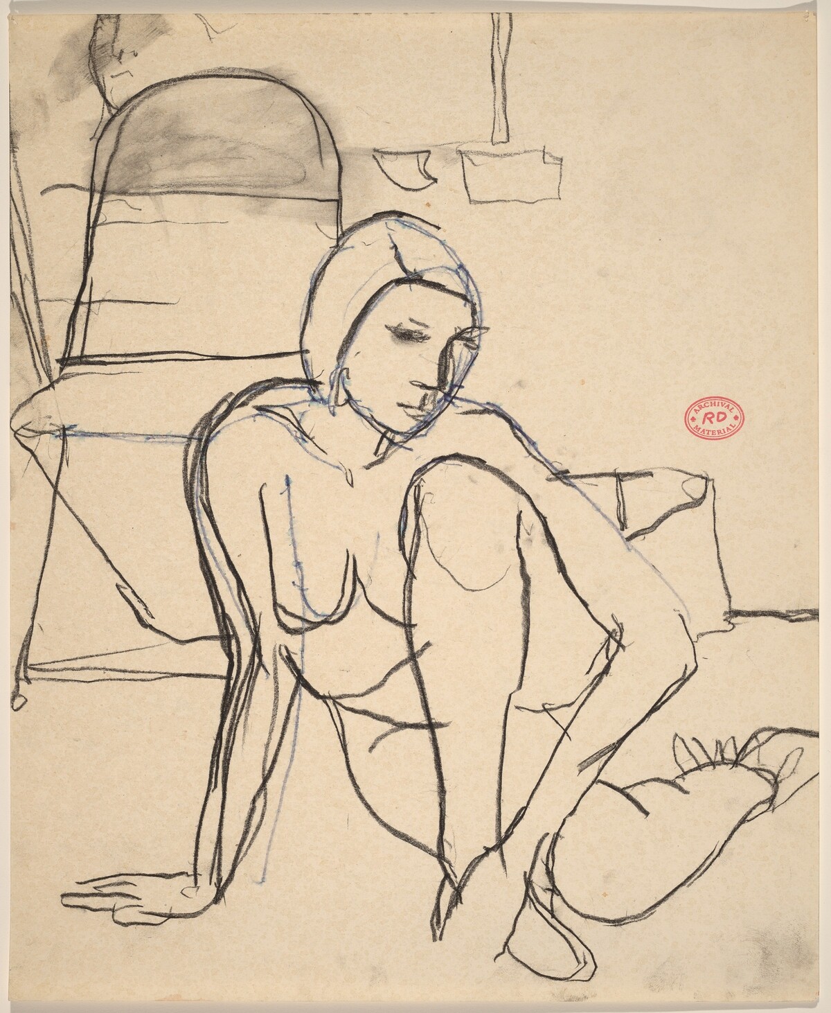 Untitled [female nude seated on the floor] by Richard Diebenkorn