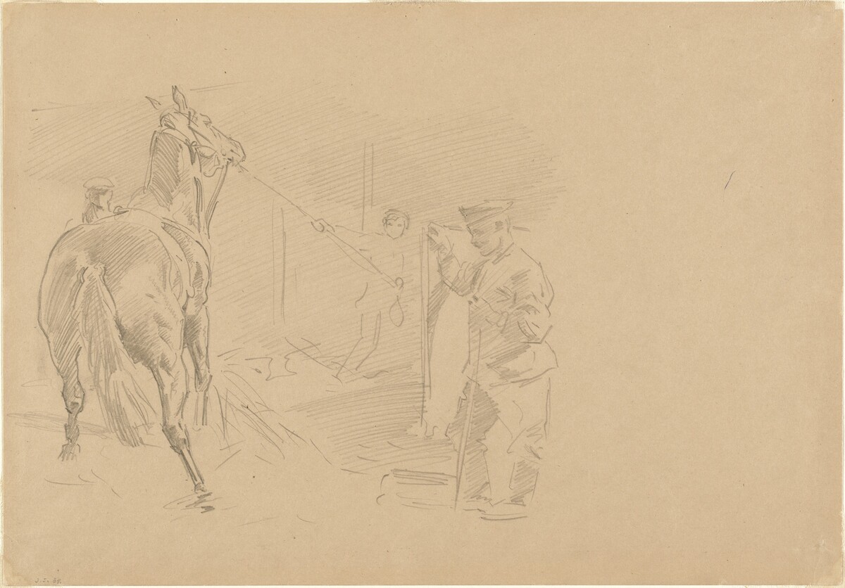 Man Pulling a Horse into a Stall by John Singer Sargent