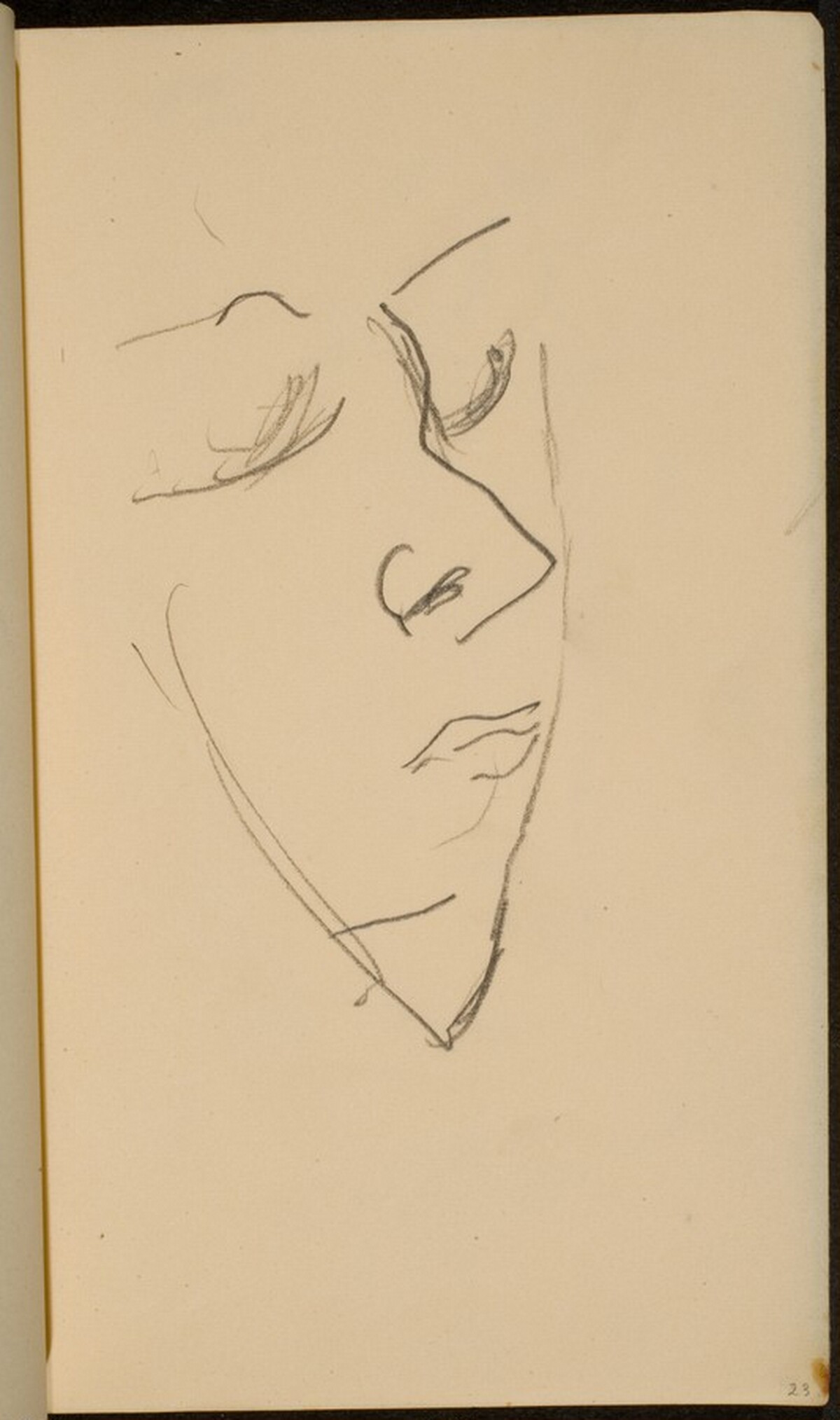 weibliches Gesicht mit geschlossenen Augen (Woman's Face, Eyes Closed) [p. 23] by Max Beckmann