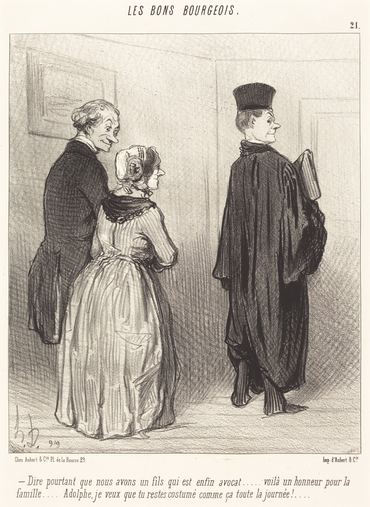 Dire... que nous avons un fils qui est... avocat... by Honoré Daumier