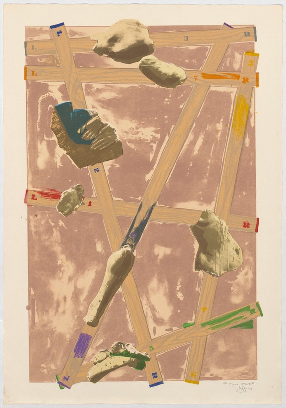 Four Panels from Untitled 1972 [D panel, trial proof 15] by Jasper Johns