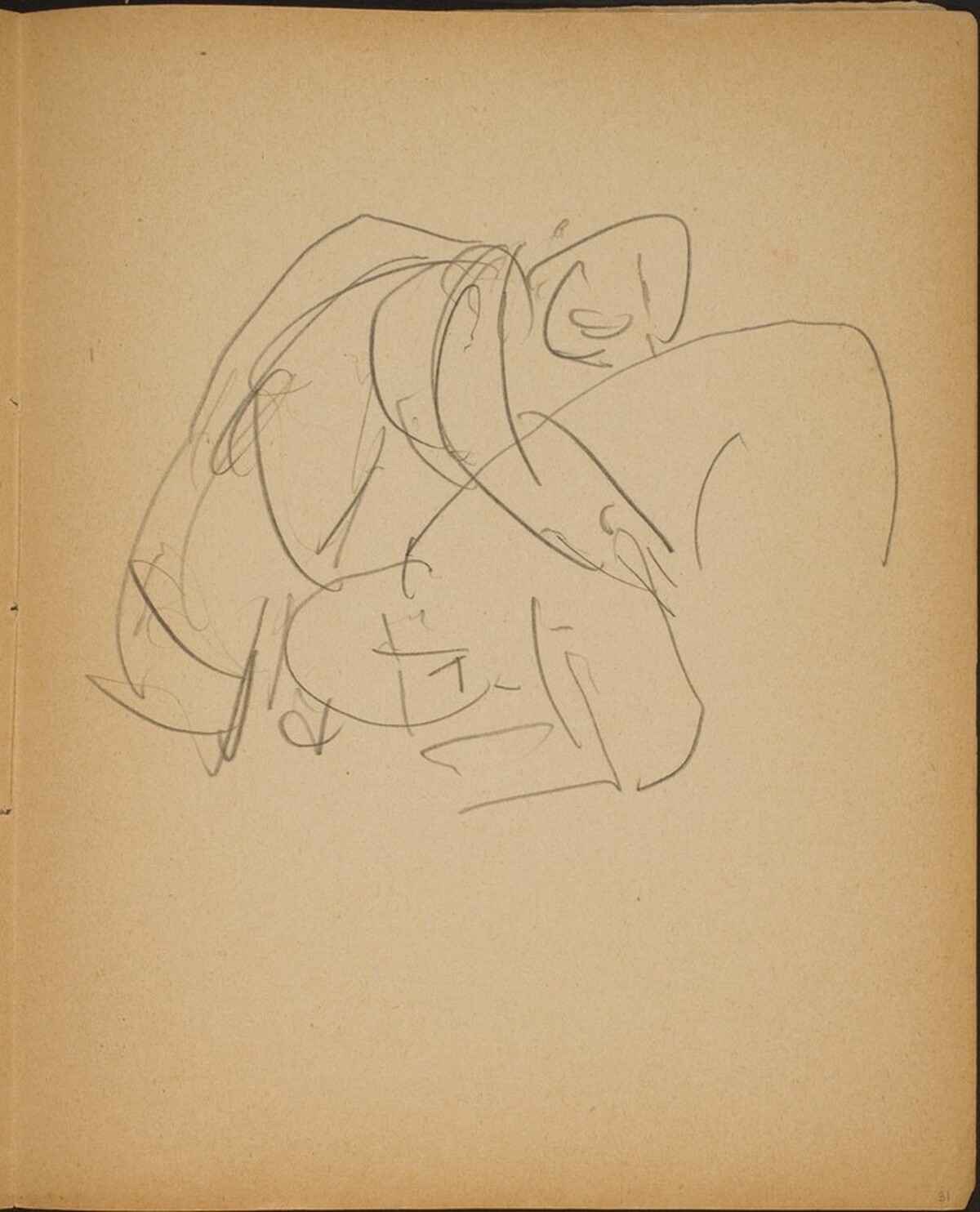 Zwei ineinander verschlungene Ringkämpfer (Two Wrestlers Locked) [p. 31] by Max Beckmann