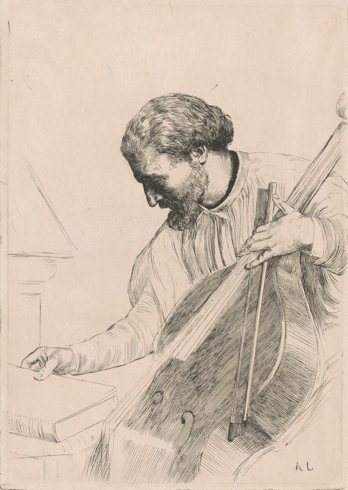The Bass Player (Le Jouer de Contre-Basse) by Alphonse Legros