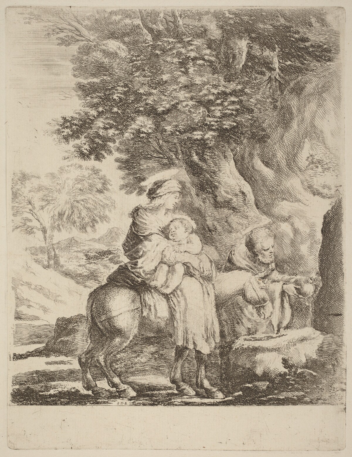 The Flight into Egypt by Stefano Della Bella