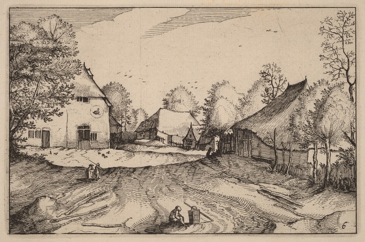 The Swann's Inn by Claes Jansz Visscher after Johannes van Doetechum, the Elder after Lucas van Doetechum after Master of the Small Landscapes