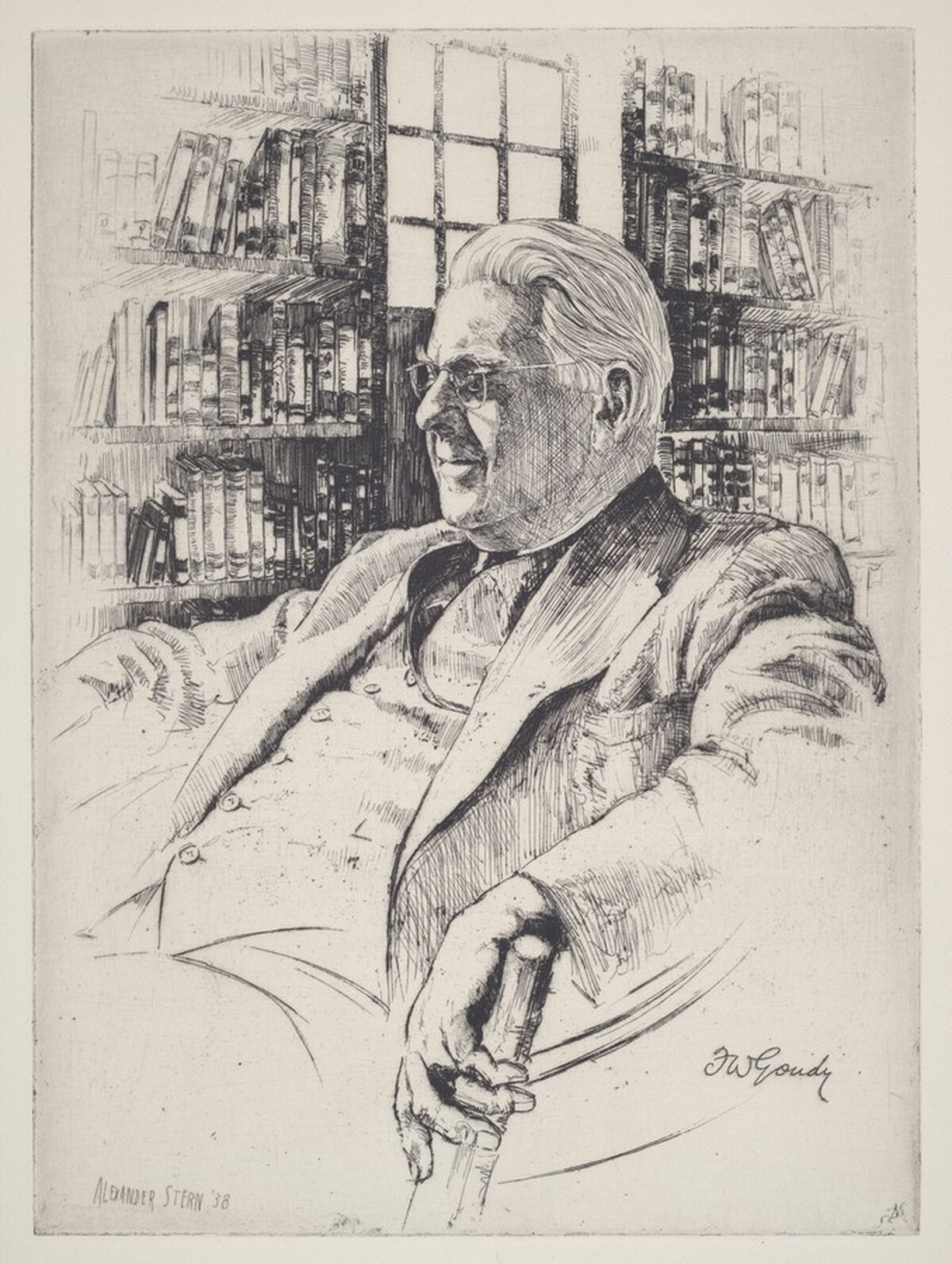 Untitled (Portrait of a Man in a Library) by Alexander Stern