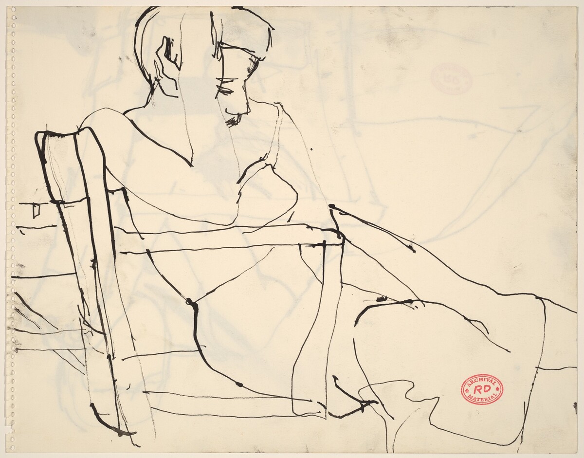 Untitled [seated woman resting against a chair back] by Richard Diebenkorn