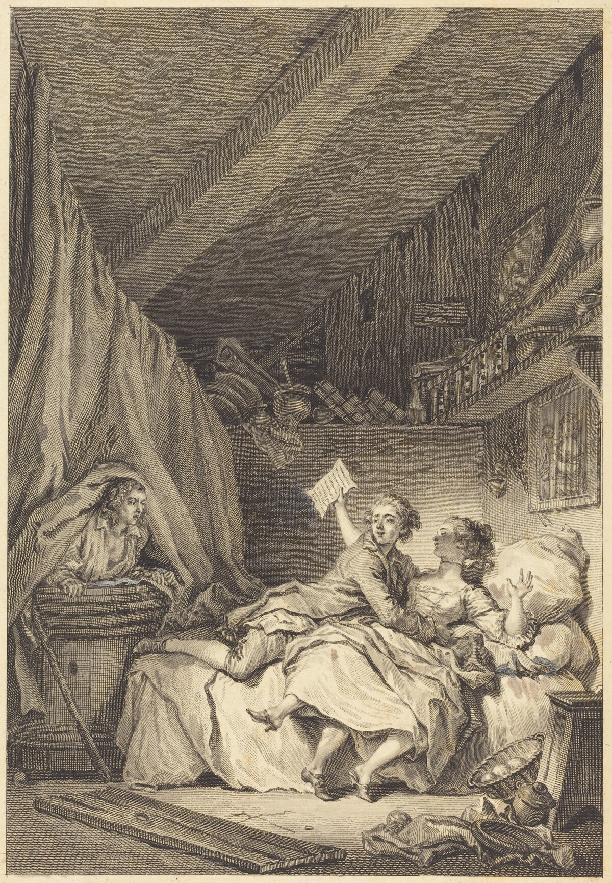 Le savetier by Jean Dambrun after Jean-Honoré Fragonard