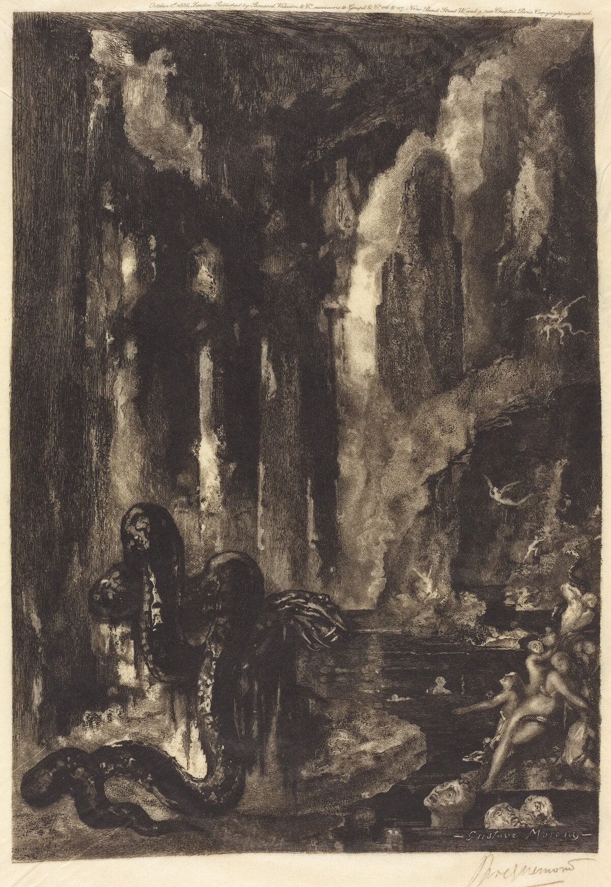 Untitled (The Dream of the Mogul?) by Félix Bracquemond after Gustave Moreau