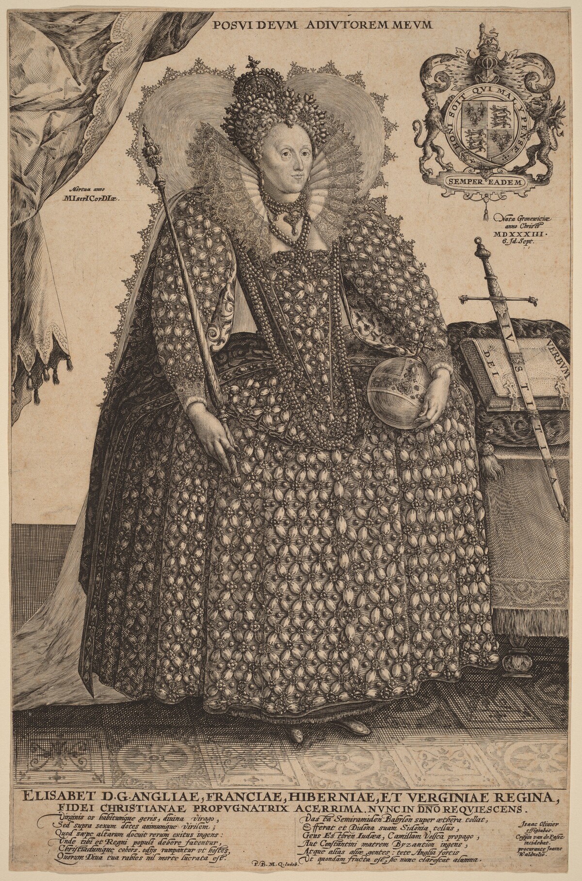 Elizabeth, Queen of England by Crispijn de Passe I