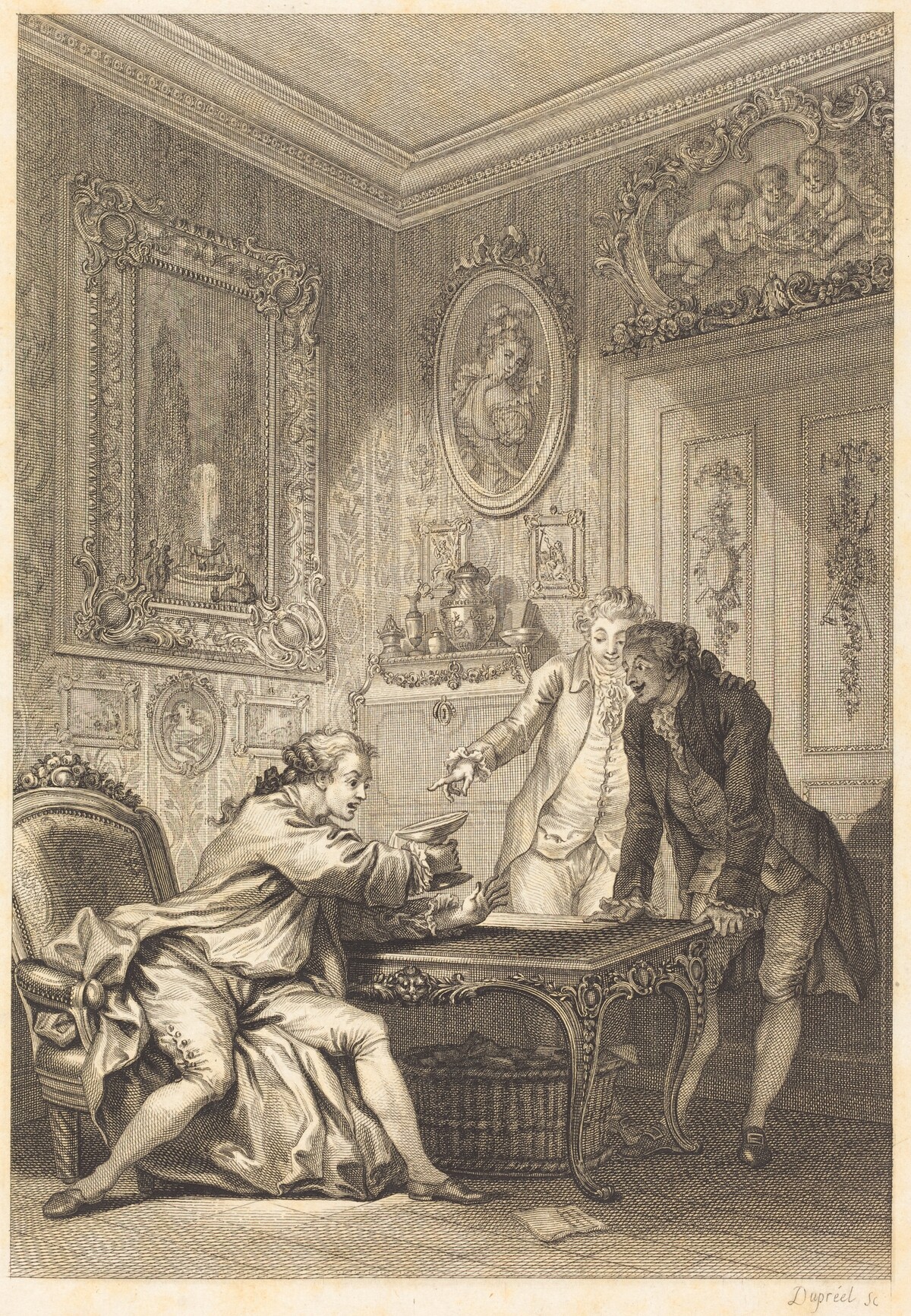 La coupe enchantee by Jean-Baptiste-Michel Dupreel after Jean-Honoré Fragonard