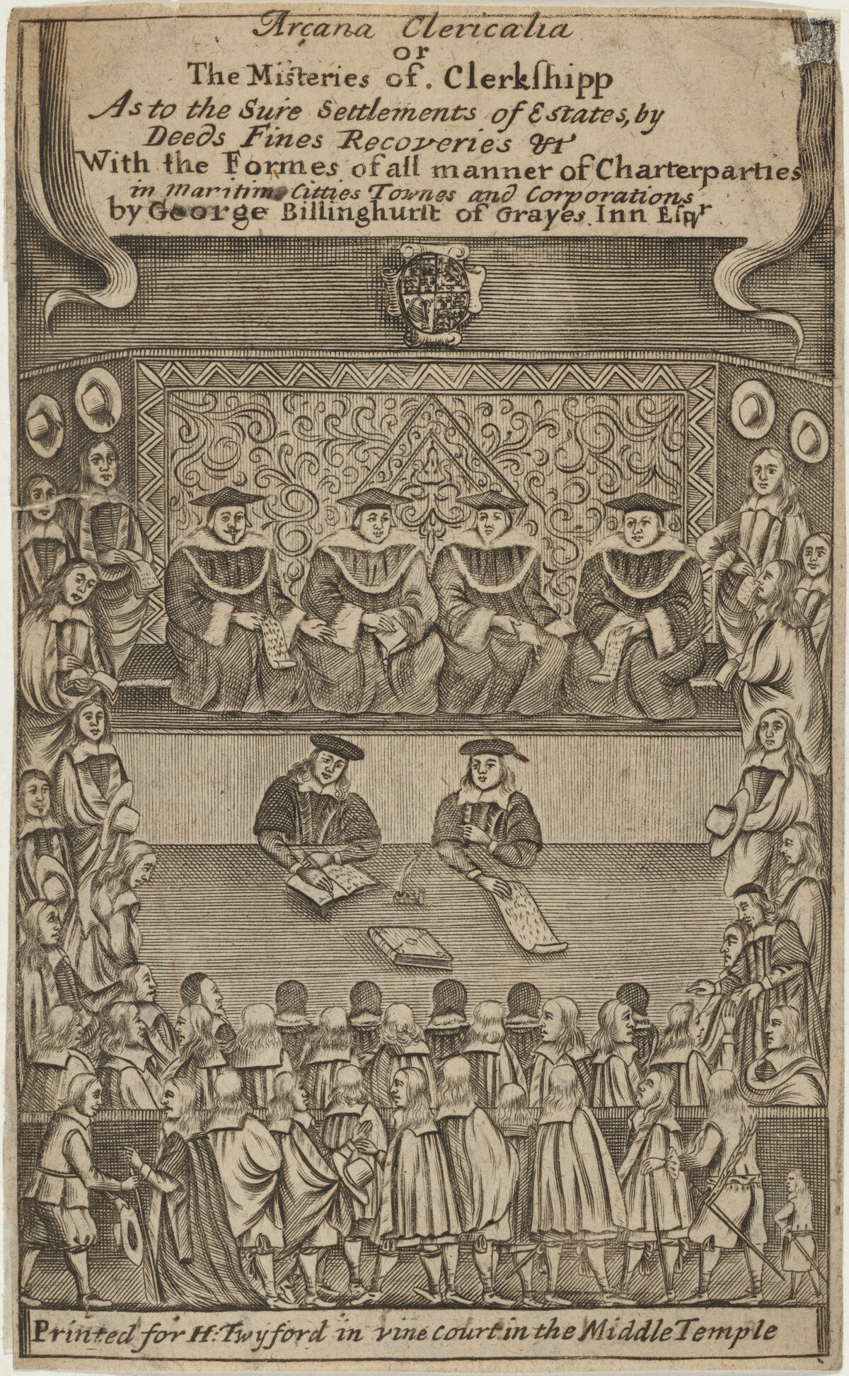 Title Page to Arcana Clericalia or the Misteries of Clerkshipp by George Billinghurst by Unknown Artist