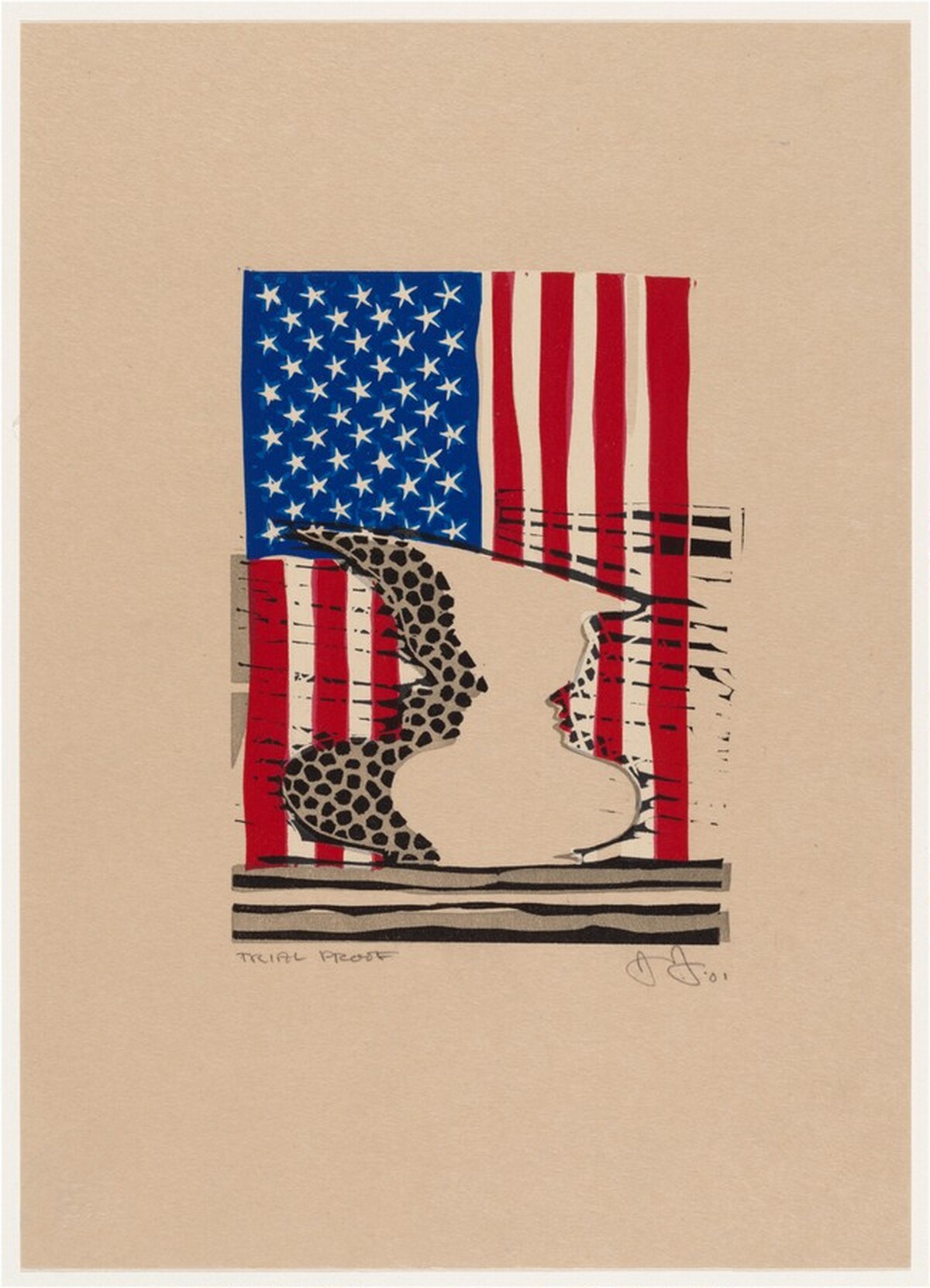 Flag and Vase [trial proof] by Jasper Johns