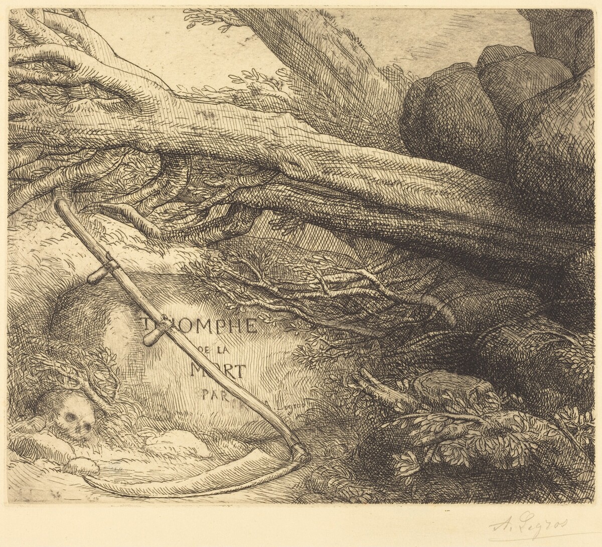Avalanche: Frontispiece for Triumph of Death (L'avalanche: Frontispice du Triomphe dela mort by Alphonse Legros