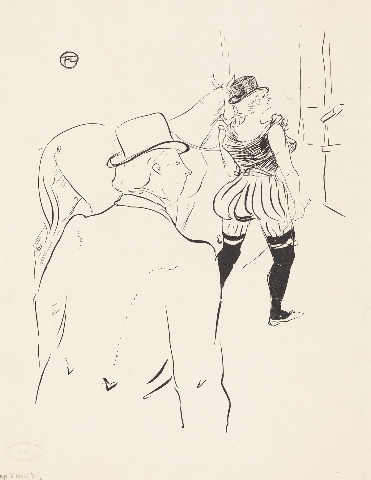In the Wings of the Folies-Bergere:  Mrs. Lona Barrison with Her Manager and Husband by Henri de Toulouse-Lautrec
